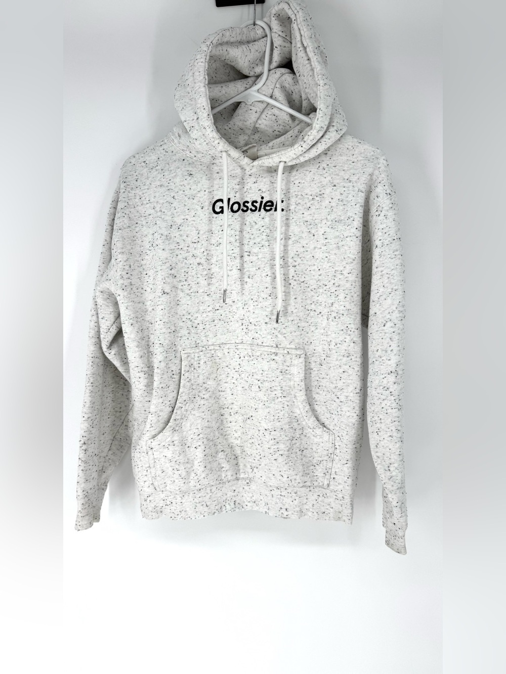 Glossier Speckled Light Gray Hoodie